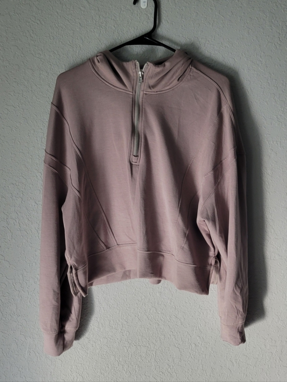Better Together Women’s Size Large Beige Tan 1/4 Zip Hooded Sweatshirt Hoodie